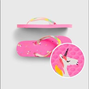Brand NEW GAP girls 12/13 unicorn 🦄 flip flops